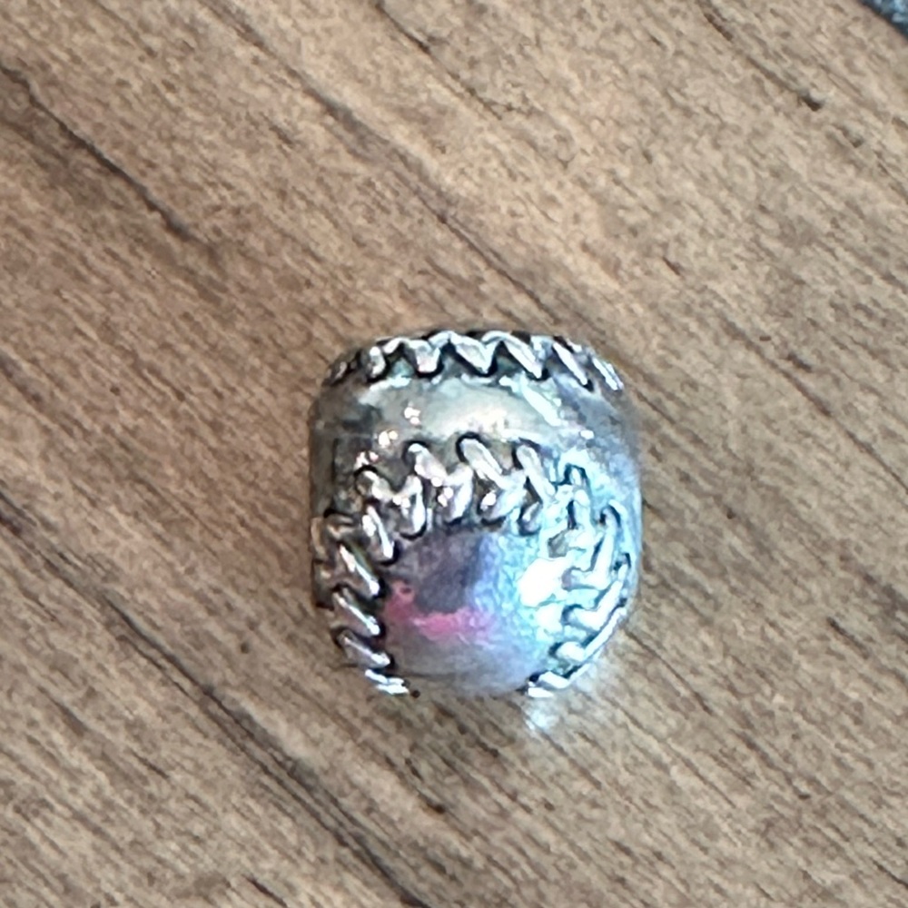 Sterling silver baseball charm. Will fit Pandora bracelets.